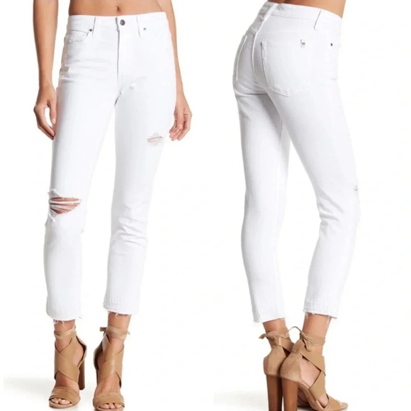 Joe's Jeans Denim - Joe’s Jeans Size 27 White Released Hem Straight Leg Cropped Jeans